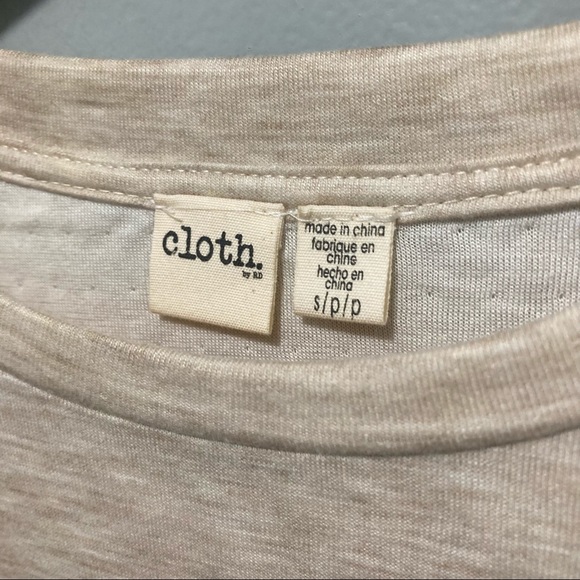 Peplum Sleeve Heathered Oatmeal Rayon Blend Top from Cloth by RD Size M BNWT - Picture 3 of 9